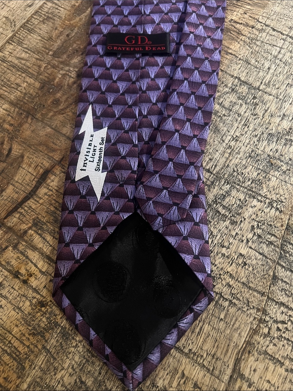 Grateful Dead Purple Geometric Silk Tie - Picture 2 of 5